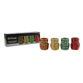 Gimlet Lane 4 Piece Tiki 60ml Ceramic Shot Glass Set