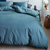Bedding House Blue &amp; Grey Basic Organic Cotton Quilt Cover Set