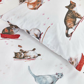 Bedding House Cute Cats Cotton Single Quilt Cover Set
