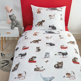 Bedding House Cute Cats Cotton Single Quilt Cover Set