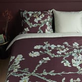 Bedding House Dark Red Blossom Cotton Sateen Quilt Cover Set