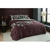 Bedding House Dark Red Blossom Cotton Sateen Quilt Cover Set