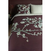 Bedding House Dark Red Blossom Cotton Sateen Quilt Cover Set