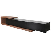 Harper &amp; Hindley Walnut &amp; Black Elomina Extendable TV Unit