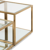 Harper &amp; Hindley Brushed Gold Lorenza Glass-Top Coffee Table