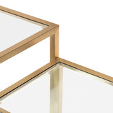 Harper &amp; Hindley Brushed Gold Lorenza Glass-Top Coffee Table