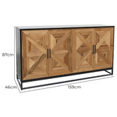 Harper &amp; Hindley Lucius 4 Door Oak Wood Sideboard