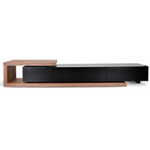 Harper &amp; Hindley Walnut &amp; Black Elomina Extendable TV Unit