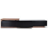 Harper &amp; Hindley Walnut &amp; Black Elomina Extendable TV Unit