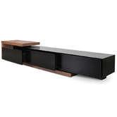 Harper &amp; Hindley Walnut &amp; Black Elomina Extendable TV Unit