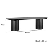 Harper &amp; Hindley Black Storm Dining Table