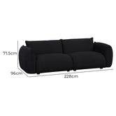 Harper &amp; Hindley Black Jacque 3 Seater Boucle Sofa