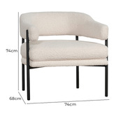 Harper &amp; Hindley Ivory White Diana Armchair