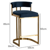 Harper &amp; Hindley 65cm Astrid Velvet Bar Stool
