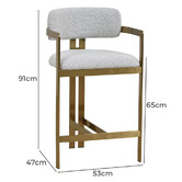Harper &amp; Hindley 65cm Elvina Boucle Bar Stool