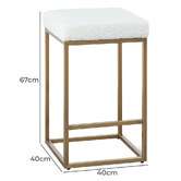 Harper &amp; Hindley 67cm Greta Boucle Bar Stool