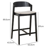 Harper &amp; Hindley 67cm Alecia Oak Wood Bar Stool