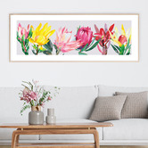 Campana Collective Colourful Blooms Panorama Printed Wall Art