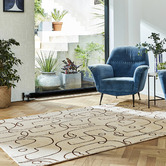 Scion Cream &amp; Black Epsilon Hand-Tufted Pure New Wool Rug