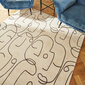 Scion Cream &amp; Black Epsilon Hand-Tufted Pure New Wool Rug