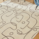 Scion Cream &amp; Black Epsilon Hand-Tufted Pure New Wool Rug
