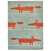 Scion Orange Mr. Fox Hand-Tufted Pure New Wool Rug