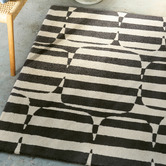 Scion Charcoal Lohko Stripe Hand-Tufted Wool Rug