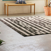 Scion Charcoal Lohko Stripe Hand-Tufted Wool Rug