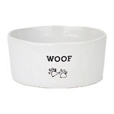 Barkley and Bella Large Woof Ceramic Dog Bowl