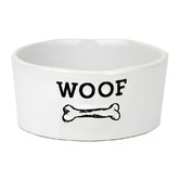 Barkley and Bella Small Woof Ceramic Dog Bowl