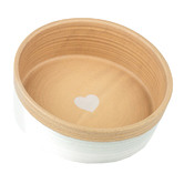 Barkley and Bella Heart Ceramic Dog Bowl