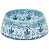 Barkley and Bella Blue &amp; Green Fresco Dog Bowl