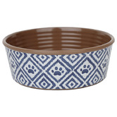 Barkley and Bella Ikat Paw Dog Bowl