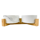 Barkley and Bella Zen Bamboo Double Dog Bowl Stand