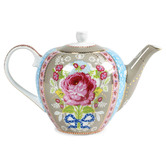 Pip Studio Khaki Floral 1.6L Porcelain Tea Pot
