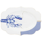 Pip Studio White &amp; Blue Royal Yerseke 40cm Porcelain Oval Platter
