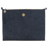 Pip Studio Dark Blue Quilted Velvet Cosmetic Flat Pouch