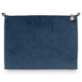 Pip Studio Dark Blue Quilted Velvet Cosmetic Flat Pouch