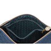 Pip Studio Dark Blue Quilted Velvet Cosmetic Flat Pouch