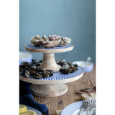 Pip Studio Bleached 22cm Mango Wood Footed Serving Platter
