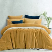 Vintage Design Gold Harmony Cotton Velvet Quilt Cover Set | Temple ...