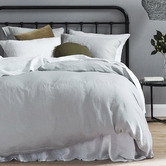 Vintage Design Grey French Linen Quilt Cover Set