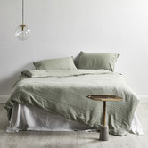 Vintage Design Sage Linen Quilt Cover Set