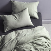 Vintage Design Sage Linen Quilt Cover Set