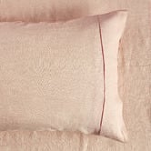 Vintage Design Cuffed &amp; Piped Linen Sheet Set