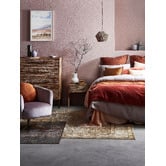 Vintage Design Cuffed &amp; Piped Linen Sheet Set