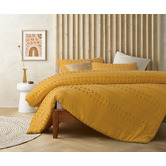 Vintage Design Ochre Sans Sovci Cotton Quilt Cover Set