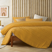 Vintage Design Ochre Sans Sovci Cotton Quilt Cover Set