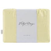 Vintage Design Butter Lucia French Linen King Single Sheet Set