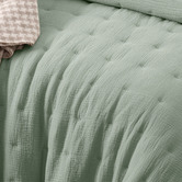 Vintage Design Sage Hugo Quilted Cotton Gauze Comforter Set
